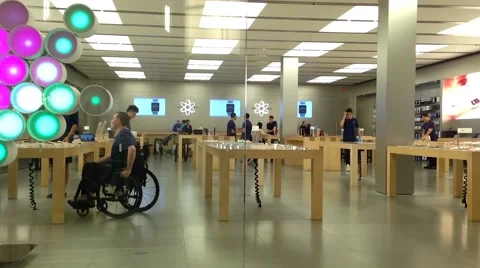 Exterior of a apple store Stock Footage 52494001
