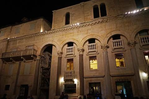 Exterior architecture and design of Split old building with clear blue sky Stock Photos
