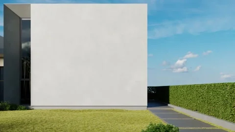 Exterior balcony with large empty concrete wall Stock Footage 334910705