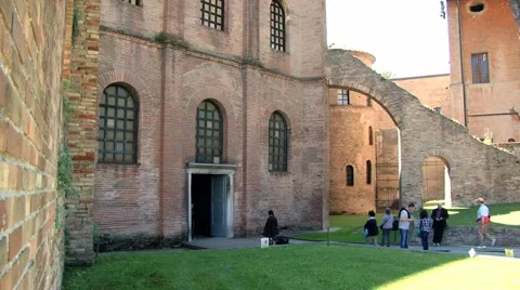 Exterior of the basilica of San Vitale in Ravenna, Italy. Stock Footage 59795041