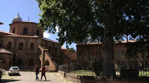Exterior of the basilica of San Vitale in Ravenna, Italy. Stock Footage 59795120