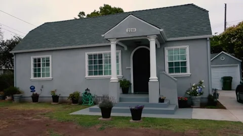 Exterior of a beautiful house in Los Angeles Stock Footage 140469341