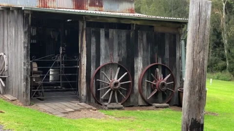 Exterior blacksmith shop Video stock 143649898