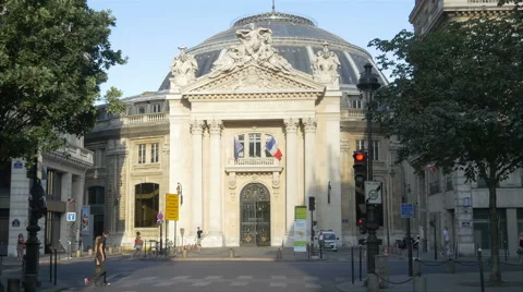Exterior Bourse de Commerce building - Paris France Stock Footage 54023687