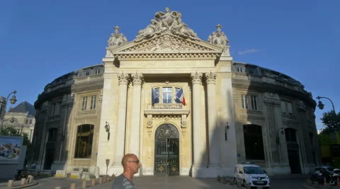 Exterior Bourse de Commerce building - Paris France Stock Footage 54023769