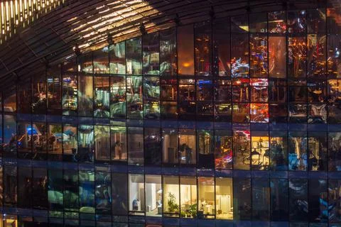 Exterior of building with glass walls Stock Photos