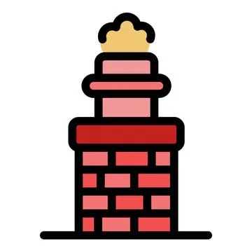 Exterior chimney icon vector flat Stock Illustration