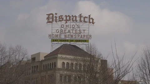 Exterior of The Columbus Dispatch Newspaper Building Stock Footage 148701656