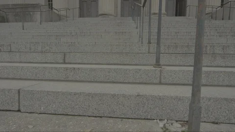 Exterior of Courthouse Steps in Iowa HD Video Stock Footage