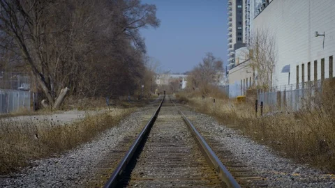 Exterior Day Train tracks Stock Footage 127299255