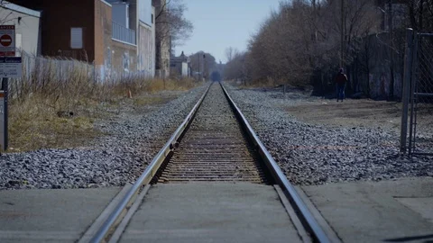 Exterior Day train tracks Stock Footage 127299264
