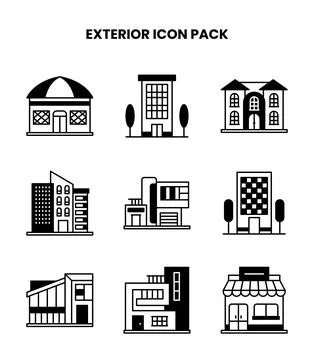 Exterior DuoTone Bundle Icons Pack Illustrazione stock