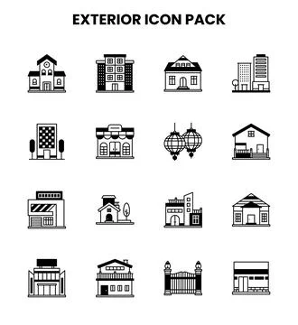 Exterior DuoTone Bundle Icons Pack Ilustración de archivo