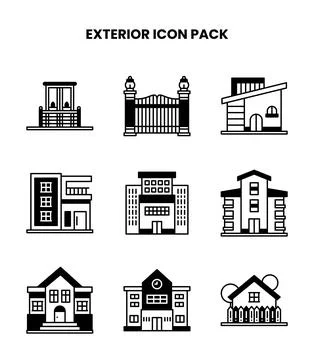 Exterior DuoTone Vector Icons Pack Ilustración de archivo