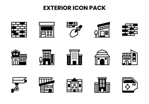 Exterior DuoTone Vector Icons Pack Ilustración de archivo