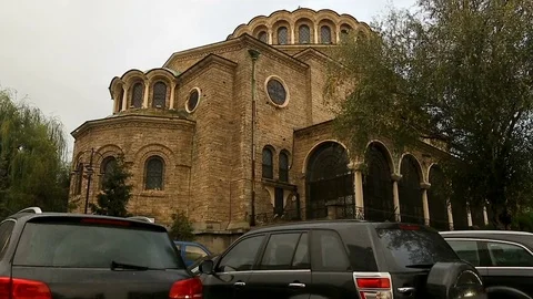 Exterior elements of Saint Nedelya Church in Sofia, Bulgaria, religious place Vidéo 84078861