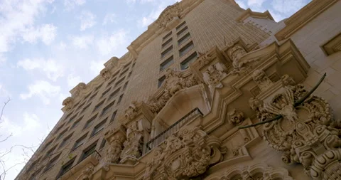 Exterior facade of building Gothic and Regency architecture style in Stock Footage 183756715