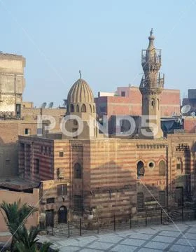 Exterior facade of Jawhar al-Lala mosque, Cairo, Egypt Stock Photos