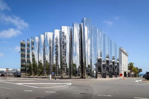 Exterior facade of the Len Lye Centre (Govett-Brewster Art Gallery) in New Plymo Stock Photos