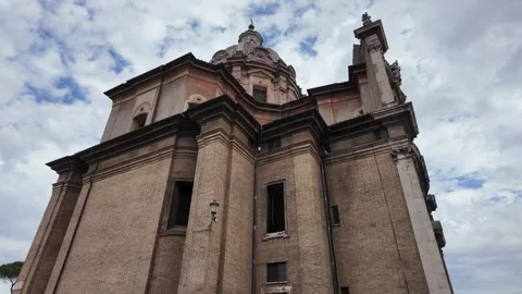Exterior facade of Santi Luca e Martina church in Rome Stock Footage 338010563