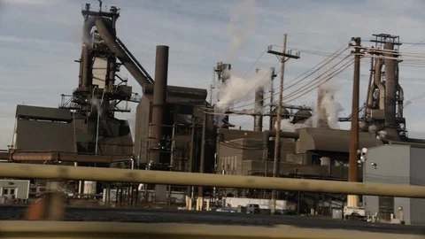 Exterior Factory Drive By - Stock Footage 89980663