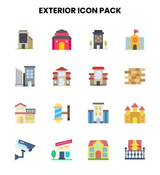 Exterior Flat UI Icons Pack イラスト素材
