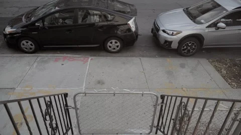 Exterior Front  Looking down Williamsburg Brooklyn POV Stock Footage 248107239