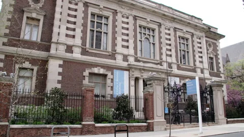 Exterior front of Mutter Museum, Philadelphia PA Stock Footage 141210066