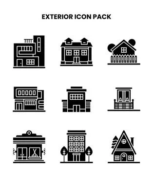 Exterior Glyph Bundle Icons Pack Ilustración de archivo