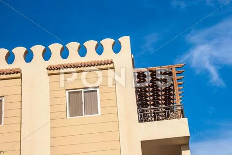 Exterior of Hotel Building at summer Stock Photos