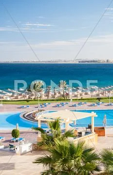 Exterior of Hotel Building at summer Stock Photos