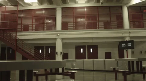 Exterior of Jail Corridor Stock Footage 64000473