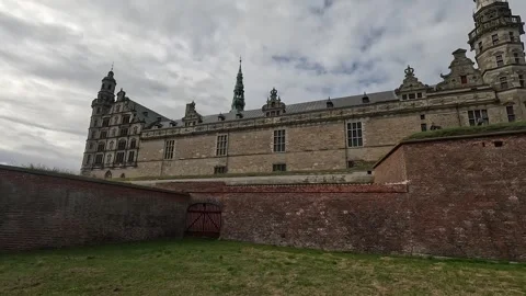 Exterior of Kronborg Castle in Helsingor, Denmark Stock Footage 320615934