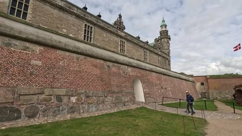 Exterior of Kronborg Castle in Helsingor, Denmark Stock Footage 320615935