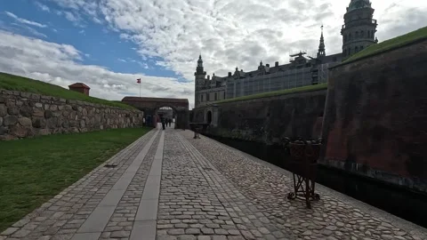 Exterior of Kronborg Castle in Helsingor, Denmark Stock Footage 320615937