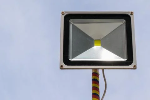 Exterior LED projector light with clear background for copy space Stock Photos