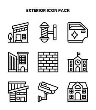 Exterior Line Vector Icons Pack Ilustración de archivo