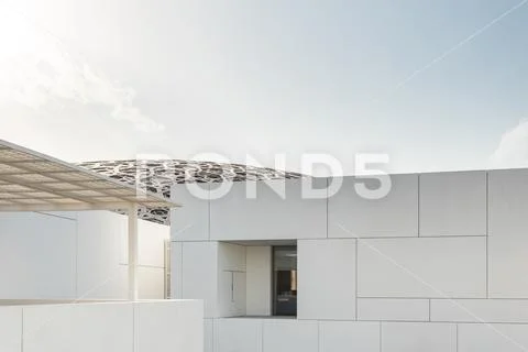 Exterior of the Louvre Museum in Abu Dhabi, United Arab Emirates Stock Photos