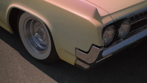 Exterior Lower Left Corner of a Classic Car Stock Footage 79606420