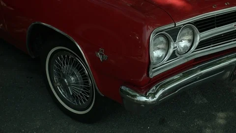 Exterior Lower From Left Corner of a Classic Car Stock Footage 79606678