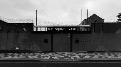 The exterior of a market building called the square yard. Stock Photos