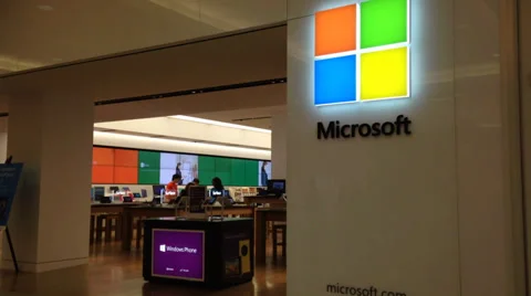 Exterior of a microsoft store Stock Footage 37883043