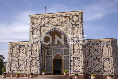 Exterior of Mirzo Ulugbek Complex, Samarkand, Uzbekistan Stock Photos