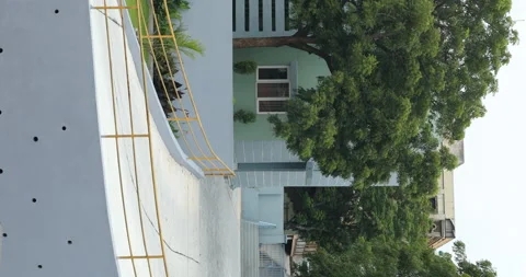 Exterior of the Modern Building vertical Stock Footage 288125922