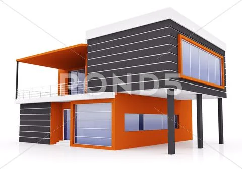 Exterior of modern house Stock Illustration
