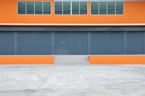 Exterior of new modern warehouse building Stock Photos