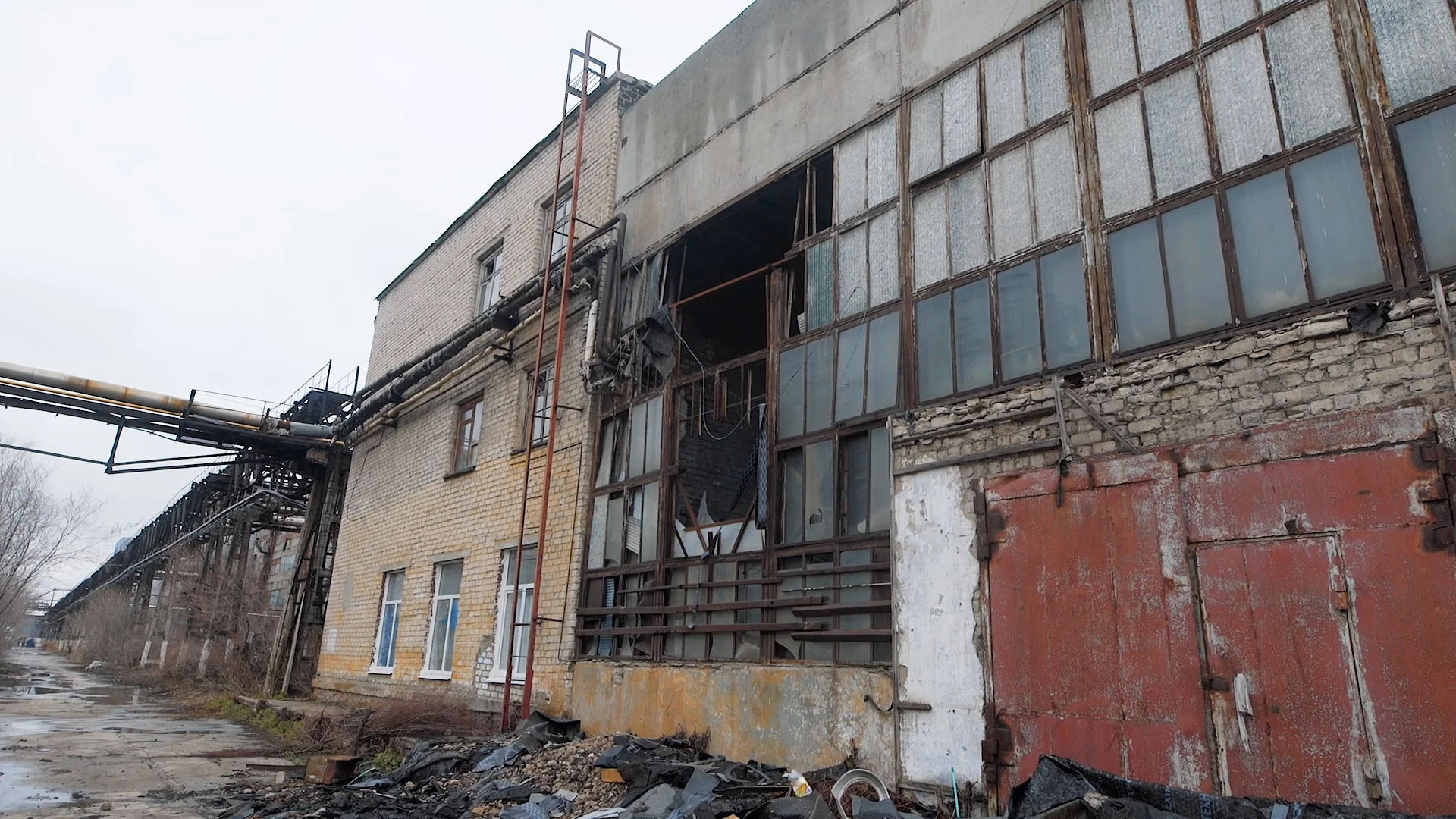 abandoned factory exterior