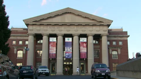 Exterior of the Peter Bent Brigham Building in Boston, Massachusetts Stock Footage 50629575