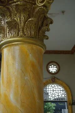Exterior of the pillars of Mosque Stock Photos