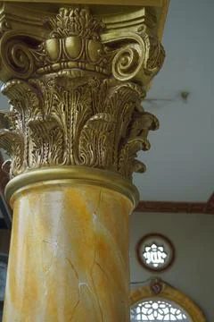 Exterior of the pillars of Mosque Stock Photos